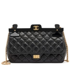 Black Quilted Aged Calfskin 2.55 Reissue 226 Hanger Flap Gold Bag Hardware, 2016