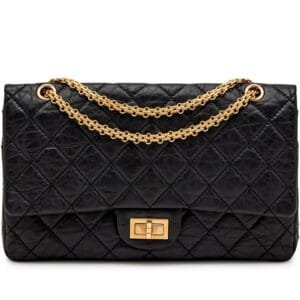 Black Quilted Aged Calfskin 2.55 Reissue 227 Double Flap Aged Gold Hardware, 2010-2011
