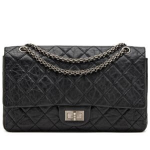 Black Quilted Aged Calfskin 2.55 Reissue 227 Double Flap Ruthenium Hardware, 2009-2010
