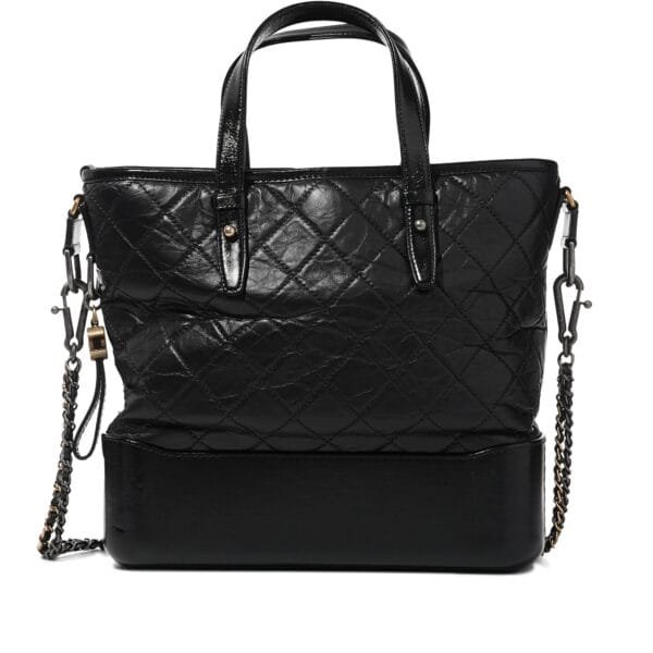 Black Quilted Calfskin Gabrielle Shopping Tote Gold and Ruthenium Hardware, 2018