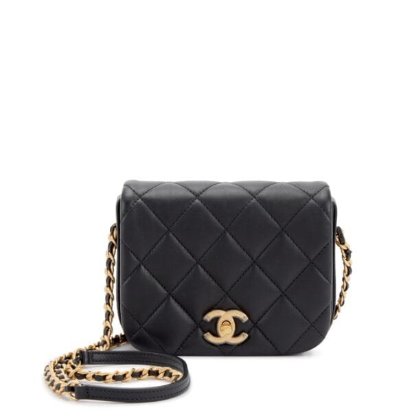 Black Quilted Calfskin Mini Fashion Therapy Bag Gold Hardware, 2020