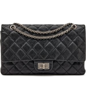 Black Quilted Caviar 2.55 Reissue 227 Double Flap Bag Ruthenium Hardware, 2012