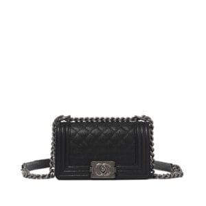 Black Quilted Caviar Boy Bag Ruthenium Hardware, 2020