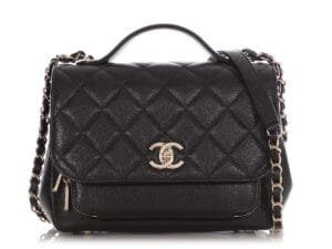 Black Quilted Caviar Small Business Affinity Gold Hardware
