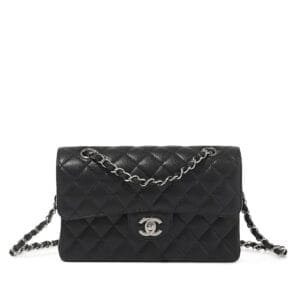 Black Quilted Caviar Small Timeless Classic Double Flap Bag Silver Hardware