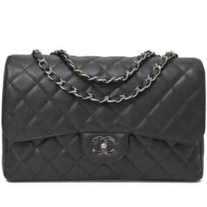 Black Quilted Caviar Timeless Classic Jumbo Single Flap Bag Silver Hardware, 2008-2009
