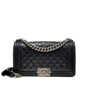 Black Quilted Lambskin Boy Bag Ruthenium Hardware, 2012