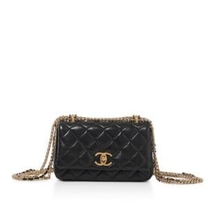 Black Quilted Lambskin Flap Bag Gold Hardware, 2024
