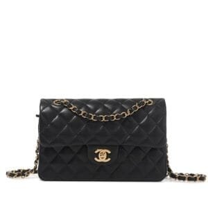 Black Quilted Lambskin Small Timeless Classic Double Flap Bag Gold Hardware