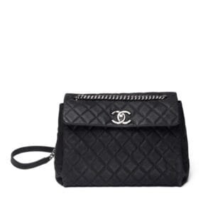 Black Quilted Matte Caviar Lady Pearly Flap Bag Silver Hardware, 2012