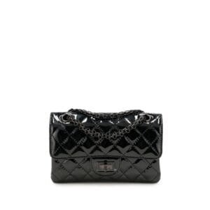 Black Quilted Patent Leather Reissue Mini So Black Flap Black Hardware, 2022