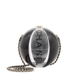 Black Resin Beach Ball Minaudière Silver Hardware, 2019