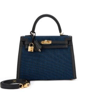 Black Swift and Bleu Egee Bivouac Toile Kelly 25 Sellier Gold Hardware, 2024