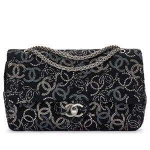 Black Tweed, CC Rhinestones and Beads Timeless Classic Double Flap Silver Hardware, 2009-10