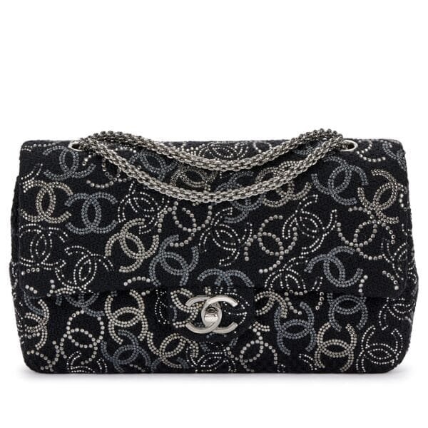 Black Tweed, CC Rhinestones and Beads Timeless Classic Double Flap Silver Hardware, 2009-10