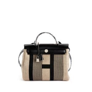 Black Vache Hunter and Ecru Toile de Camp H Vibration Herbag Zip 31 Palladium Hardware, 2019