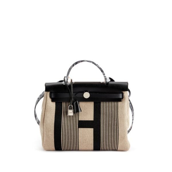 Black Vache Hunter and Ecru Toile de Camp H Vibration Herbag Zip 31 Palladium Hardware, 2019