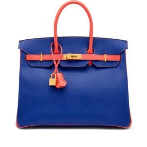 Bleu Electrique and Capucine Bi-Color Epsom HSS Birkin 35 Brushed Gold Hardware, 2016