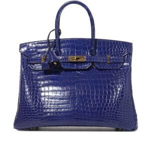 Bleu Electrique Shiny Porosus Crocodile Birkin 35 Gold Hardware, 2011
