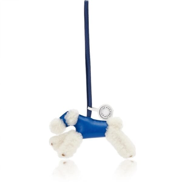 Bleu France and Bleu Saphir Milo Lambskin and Ecru Merinos Wool Budy Charm, 2021