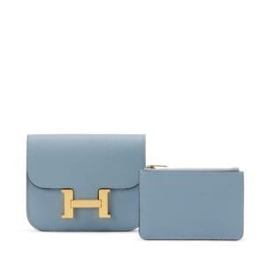 Bleu Lin Evercolor Constance Slim Wallet Gold Hardware, 2022