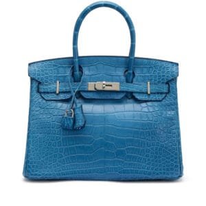 Bleu Mykonos Matte Alligator Birkin 30 Palladium Hardware, 2017
