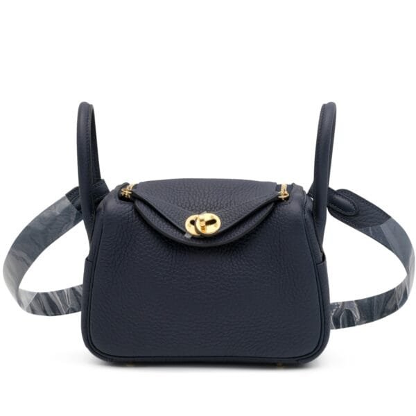 Bleu Nuit Clemence Mini Lindy 20 Gold Hardware, 2024