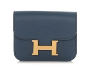 Bleu Nuit Evercolor Constance Slim Wallet Gold Hardware, 2023