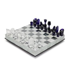 Blue and Clear Crystal Levitating Prestige Chess Set, 2021