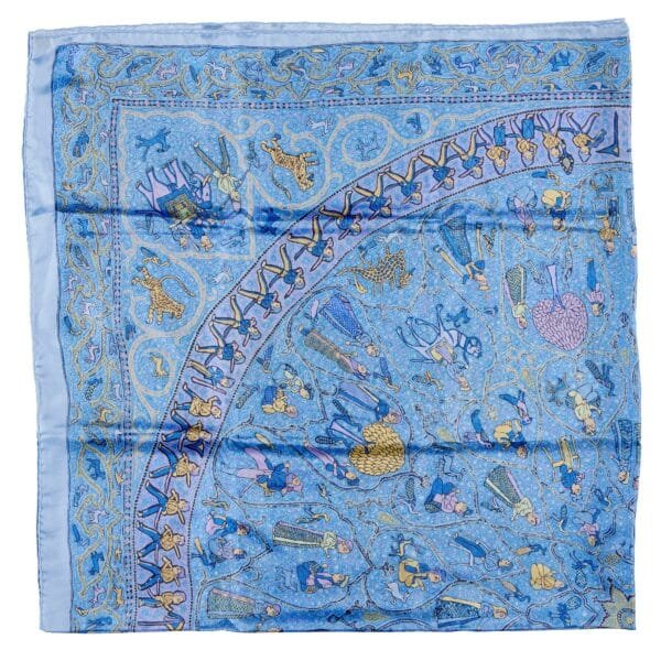 Blue and Purple Lalbhai Dalpatbhai Institute of Indology Silk Scarf 140