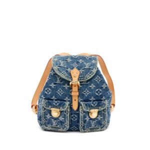 Blue Denim Monogram Sac A Dos PM Backpack Gold Hardware, 2006
