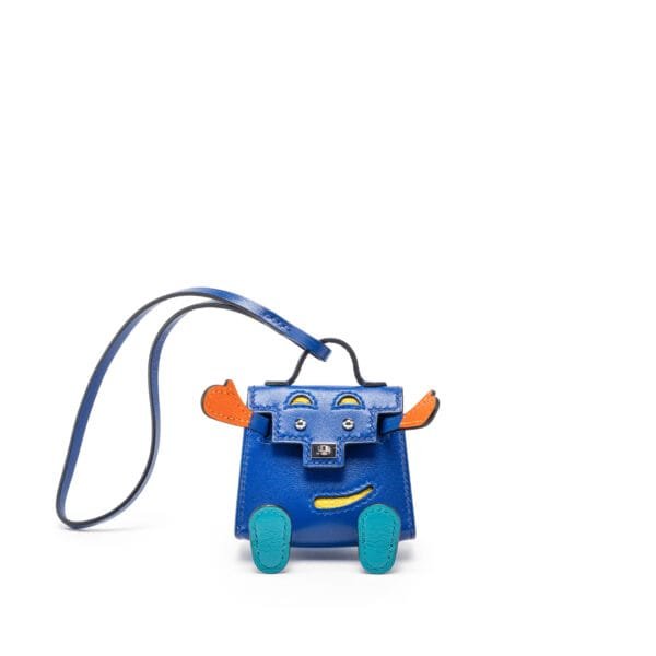Blue Electric, Feu, Jaune de Naples and Vert Verone Tadelakt and Chèvre Quelle Idole Kelly Doll Bag Charm Gold Hardware, 2021
