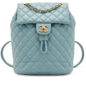 Blue Quilted Lambskin Small Urban Spirit Backpack Gold Hardware, 2018