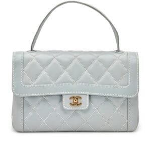 Blue Quilted Wild Stitch Top Handle Flap Gold Hardware, 2004-2005
