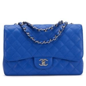 Blue Roi Quilted Caviar Classic Jumbo Single Flap Bag Silver Hardware, 2010