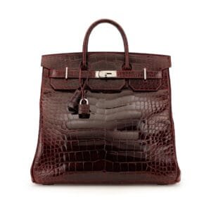 Bordeaux Shiny Alligator HAC Haut à Courroies Birkin 40 Palladium Hardware, 2004