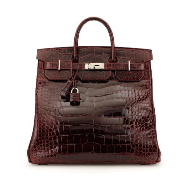Bordeaux Shiny Alligator HAC Haut à Courroies Birkin 40 Palladium Hardware, 2004