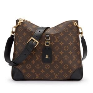 Brown Monogram Coated Canvas and Black Cowhide Odéon MM Gold Hardware, 2021
