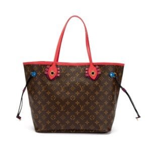 Brown Monogram Coated Canvas and Multicolor Leather Totem Neo Neverfull MM Gold Hardware, 2015
