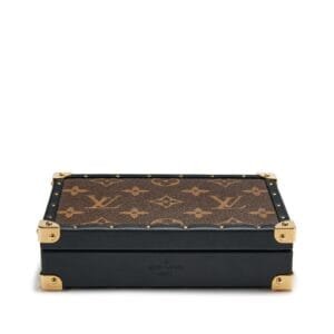 Brown Monogram Coated Canvas Jewelry Box Gold Hardware, 2021
