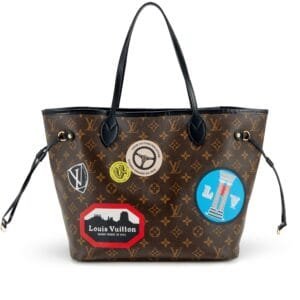 Brown Monogram Coated Canvas My LV World Tour Neverfull MM Gold Hardware