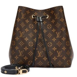 Brown Monogram Coated Canvas NeoNoe MM Bucket Bag Gold Hardware, 2018