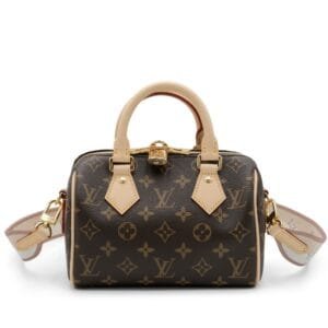 Brown Monogram Coated Canvas Speedy Bandoulière 20 Gold Hardware