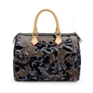 Brown Monogram Coated Canvas, Velvet and Sequin Fleur de Jais Speedy 30 Gold Hardware, 2010