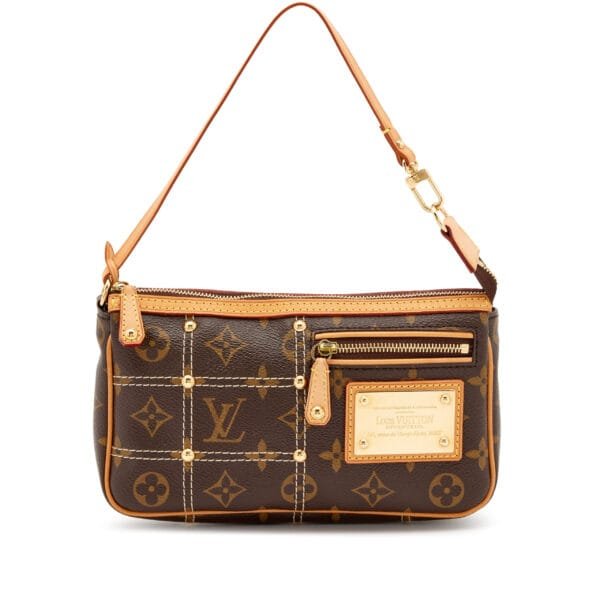 Brown Monogram Riveting Pochette Accessories Gold Hardware, 2007