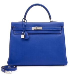 Candy Bleu Electrique and Mykonos Epsom Retourne Kelly 35 Palladium Hardware, 2011