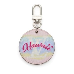 Canvas Multicolor Escale Hawaii Limited Edition Bag Charm and Key Holder Silver Hardware, 2020