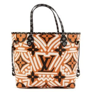 Caramel, Black, and White Giant Monogram Crafty Coated Canvas Neverfull MM Gold Hardware, 2020