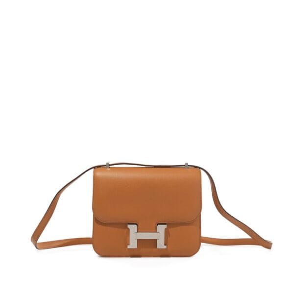 Caramel Evercolor and Rose D'Ete Mini Constance 18 Palladium Hardware, 2021