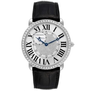 Cartier Ronde Louis (Reference WR007004). A white gold diamond-set manual wind wristwatch.